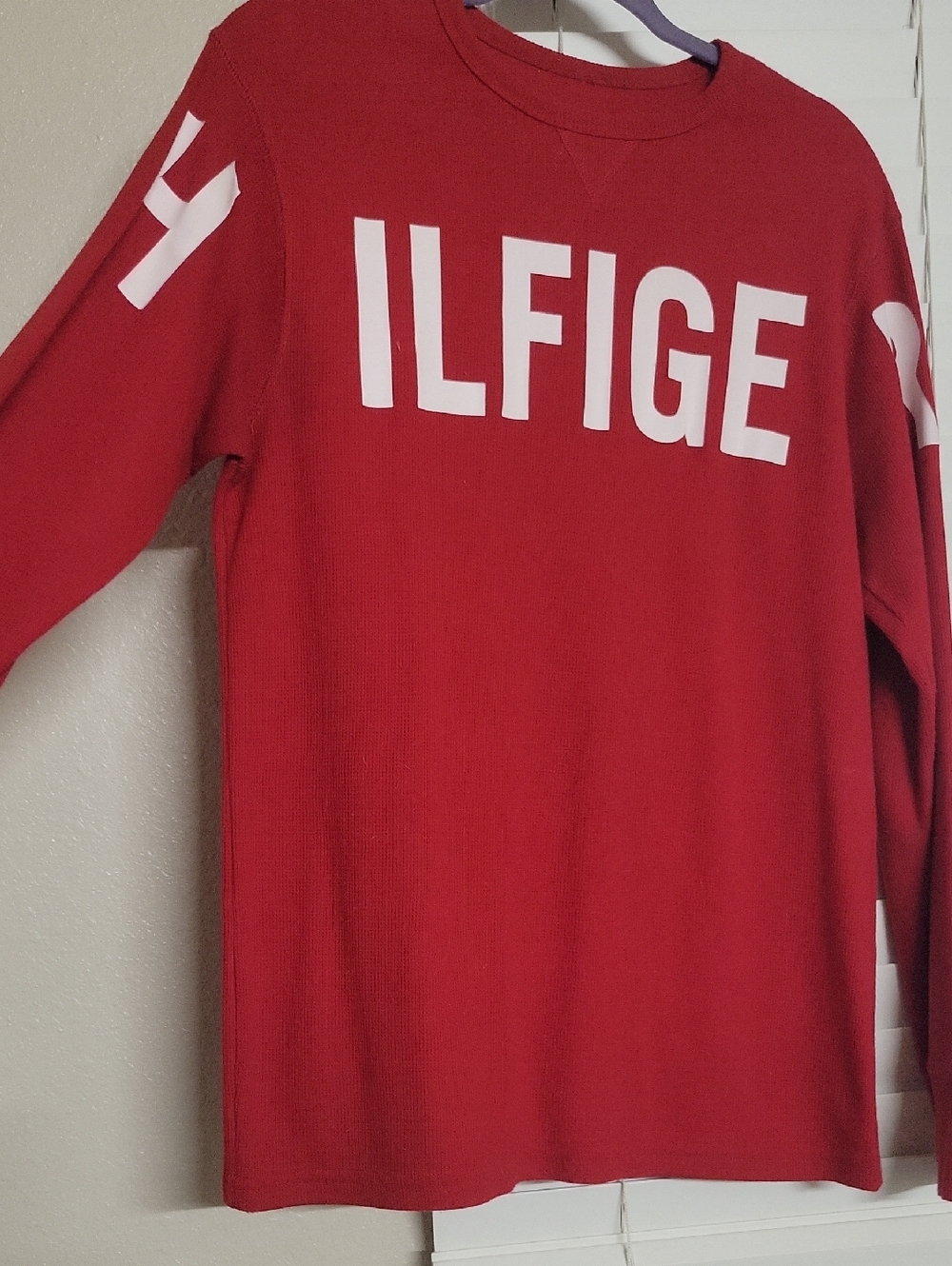 Tommy Hilfiger Red Long Sleeve Logo Top
